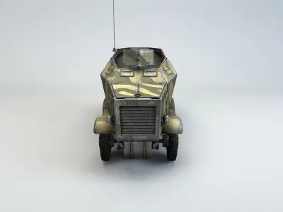 Low Poly U 304 F Leichter SchutzenPanzerWagen Low-poly 3D model