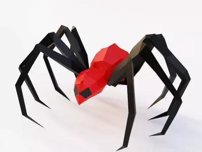 Spider low poly 3d model polygonal Low-poly 3D model