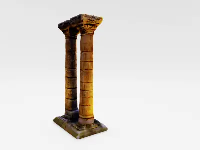 Antique Pillars of History 3D model