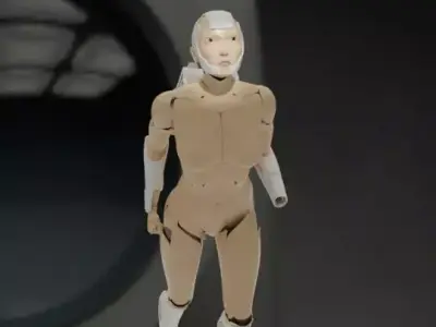 Linda-058 - military android Low-poly 3D model