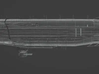 Low poly Starship spaceship with two engines Low-poly 3D model