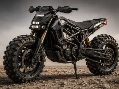 Futuristic Monster Bike STL File for 3D Printed Motorcycle Model 3D print model