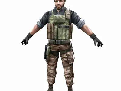 R7 Army Soldier Low-poly 3D model