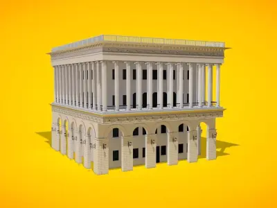 European Historical Building Architecture 3D model