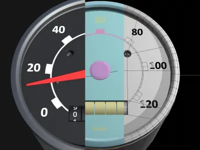 speedometer Low-poly 3D model