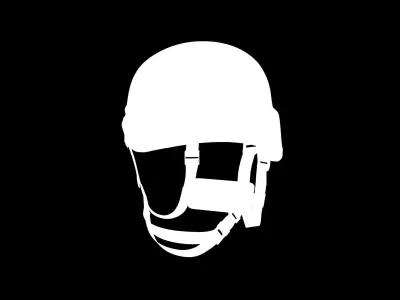 Kevlar Helmet Black Low-poly 3D model