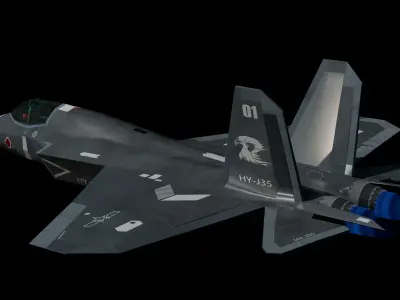 Chinese Navy and Air Force J-35 stealth carrier-based aircraft 3D model