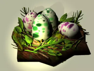 Dinosaur Nest Eggs Free low-poly 3D model