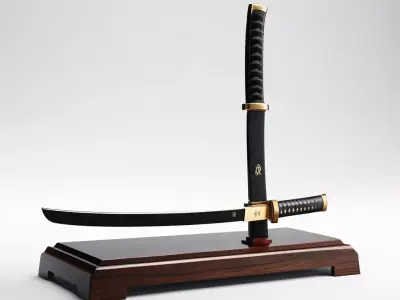 Japanese Katana Wakizashi Display Stand 3D model