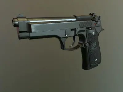 beretta gun 92FS Low-poly 3D model