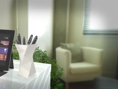 008a - Pen Holder - Faceted - 3D print model