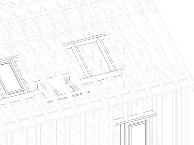Roof window on an intermediate beam skylight Free low-poly 3D model