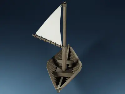 Sailboat with a triangle mast 3D model