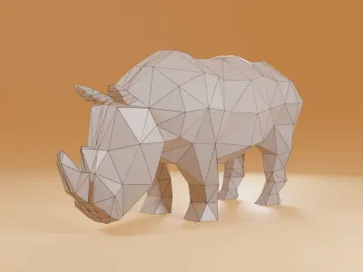 Rhinoceros Meshes Low-poly  3D model