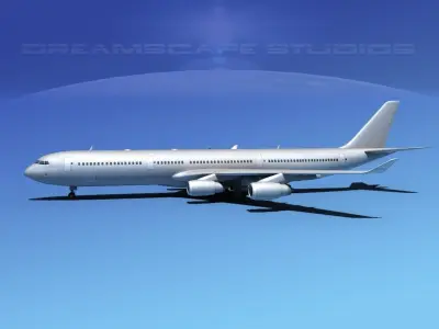 Airbus A340-600 Bare Metal 3D model