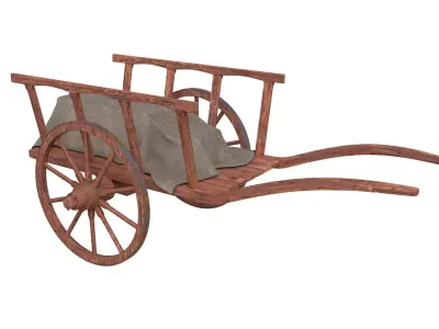 Medieval Cart Low-poly 3D model