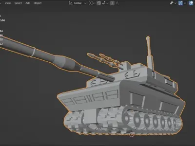 3d military tank model 3D model