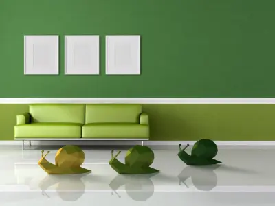 Snail low poly golden Low-poly 3D model