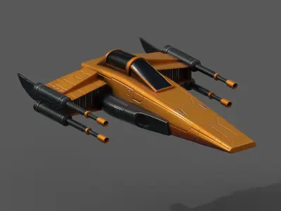 Spaceship starship futuristic spacecraft space scifi military  Low-poly 3D model