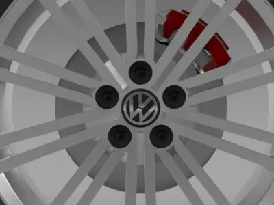 VW Polo Blue GT 2012 wheel 3D model