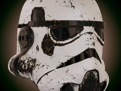 Star Wars Damaged stormtrooper helmet 3D model