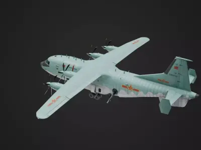 Realistic Shaanxi Y9 Gunship Low-poly 3D model