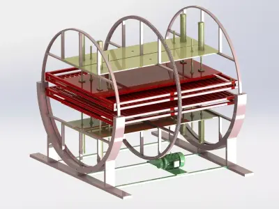 Double - station rotating conveyor 3D model