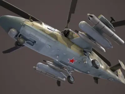 Kamov Ka-52 Alligator Camo Basic Animation Low-poly 3D model