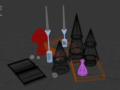 Decorative Set for New Year and Christmas Free 3D model