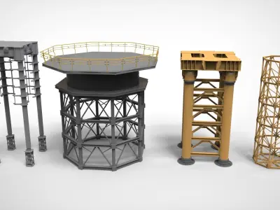 Sci-Fi architecture Elements collection 31 3D model