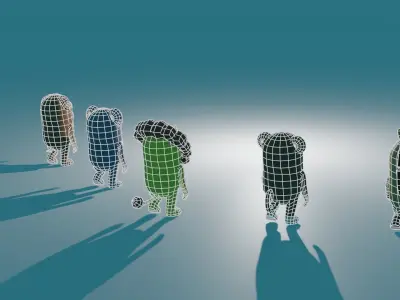 Animal Beans Low-poly 3D model