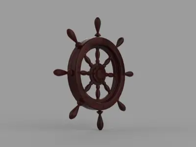 ship wheel Low-poly 3D model