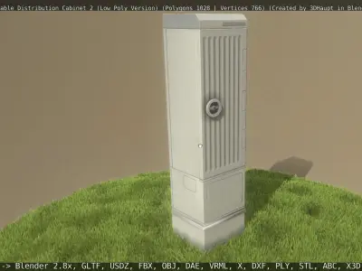 Animated Cable Distribution Cabinet 2 Low-poly 3D model