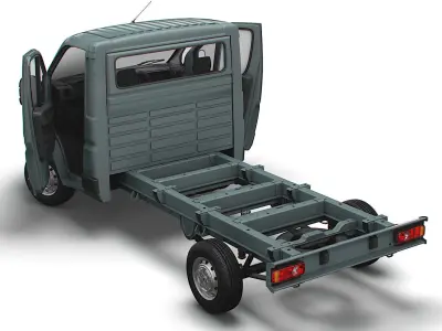 Peugeot Boxer Chassis Truck SCab 3450WB HQInterior 2023 3D model