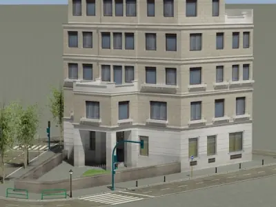 Building on corner of street 3D model