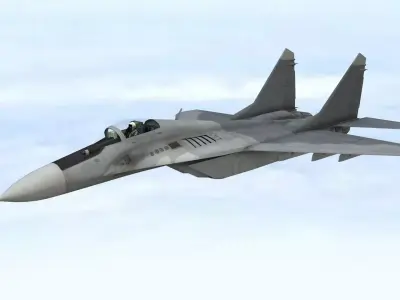 Fighter Jet Flying In Sky Plane V02 Low Poly 3D Model Low-poly 3D model