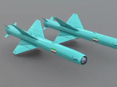 NASR-1 Iranian Anti-Ship Cruise Missile Low-poly 3D model