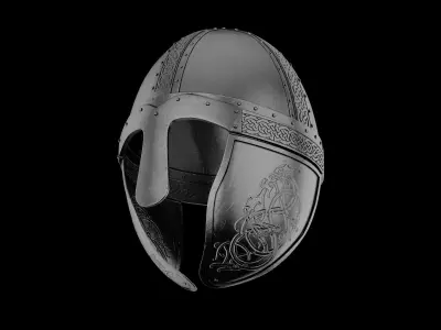 Viking helmet engraved 3D model