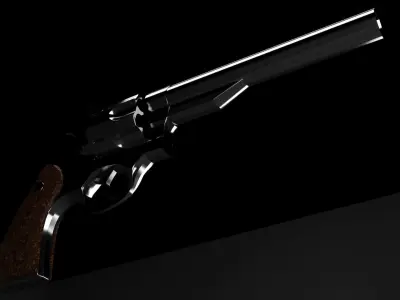 44 RUGER REDHAWK MAGNUM REVOLVER - HIGH POLY 3D model
