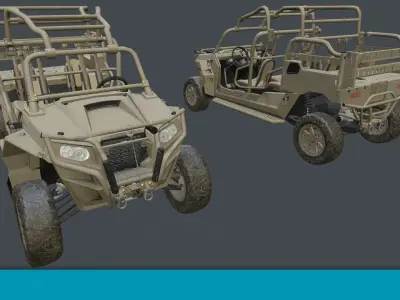 Polaris MRZR 4 Low Poly Low-poly 3D model