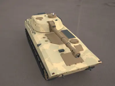 2s1 gvozdika 122mm 3d model 3D model