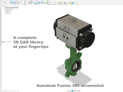 DIN-EN Butterfly Valves -Wafer Type - Green 3D model