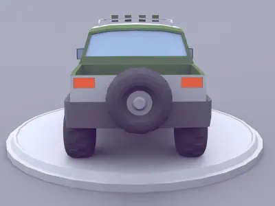 SUV Pickup Truck Lowpoly Low-poly 3D model