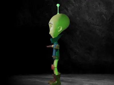cartoon Alien Free low-poly 3D model