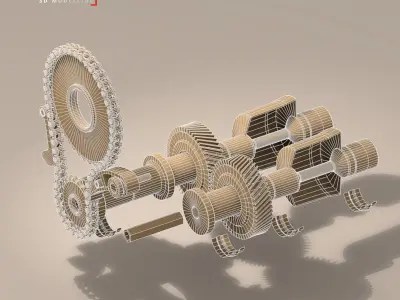 driveshaft gear and sprocket assembly 3D model