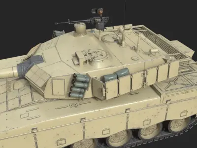 4 coatings of VT1A VT-1A MBT2000 Al-Khalid Main Battle Tank Low-poly 3D model