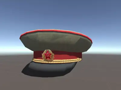 1981 Soviet Army visor cap 3D model