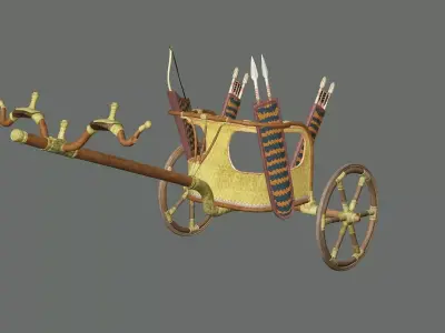 Chariot Wooden Cart Low Poly 3D Model Low-poly 3D model purchase