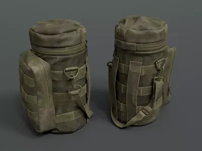 Military Tactical Water Bottle Pouch Low-poly 3D model