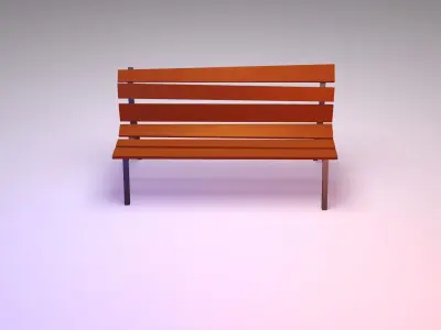 Free Low-poly bench Free low-poly 3D model
